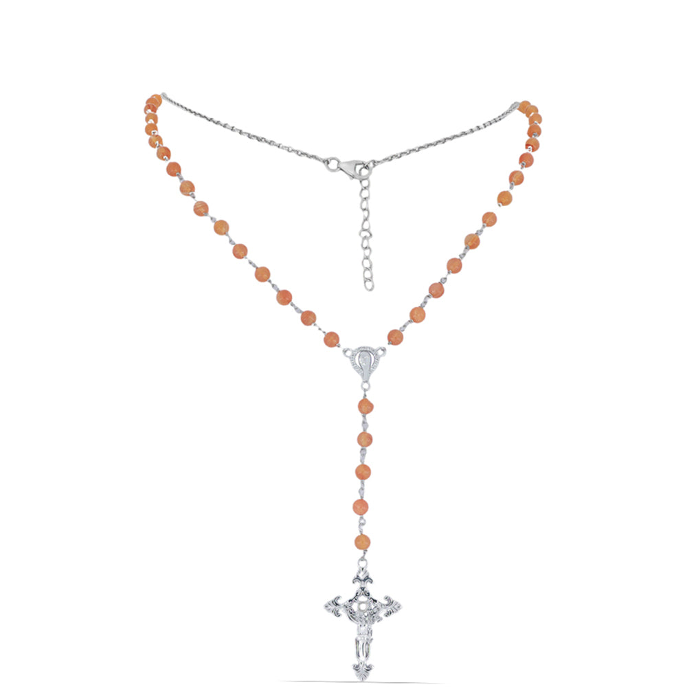 Naszyjnik ze srebra próby 925 z karneolem