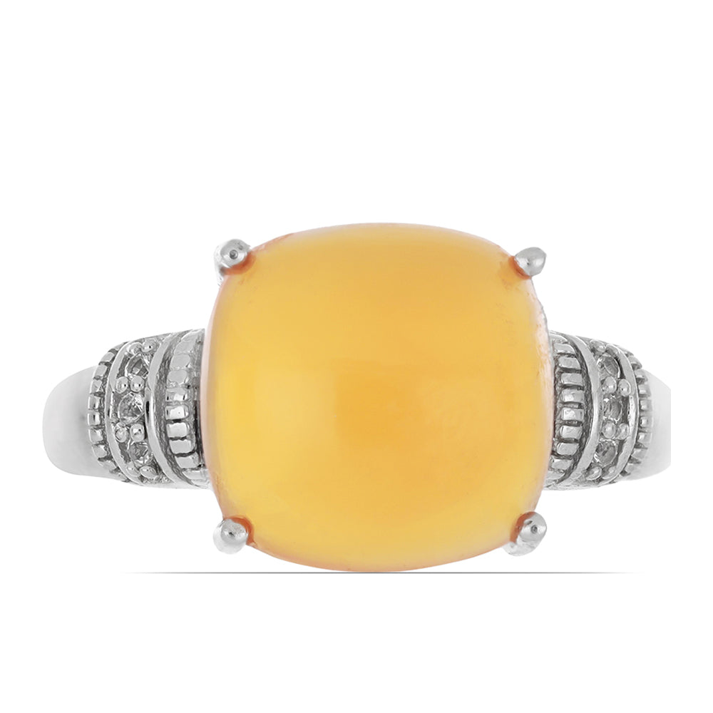 Pierścionek ze srebra próby 925 z karneolem i białym topazem