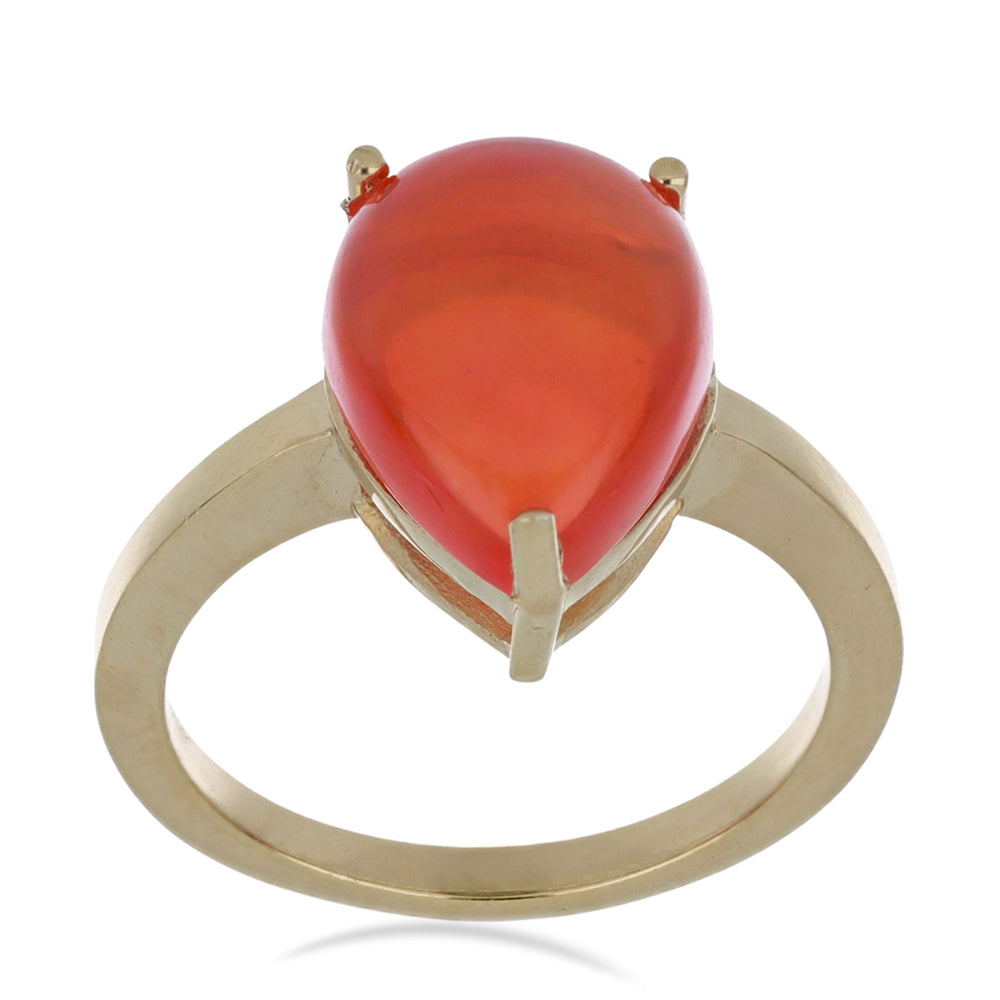 Pierścionek srebrny pozłacany z pomarańczowym opalem