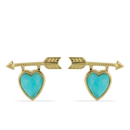 Kolczyki srebrne pozłacane ze smithsonitem