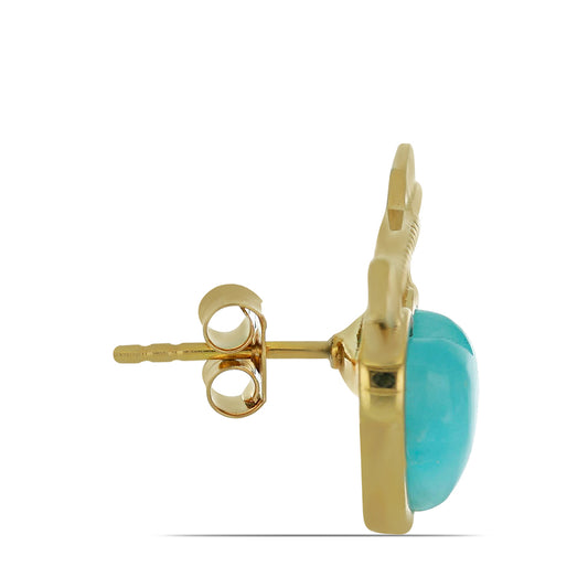 Kolczyki srebrne pozłacane ze smithsonitem