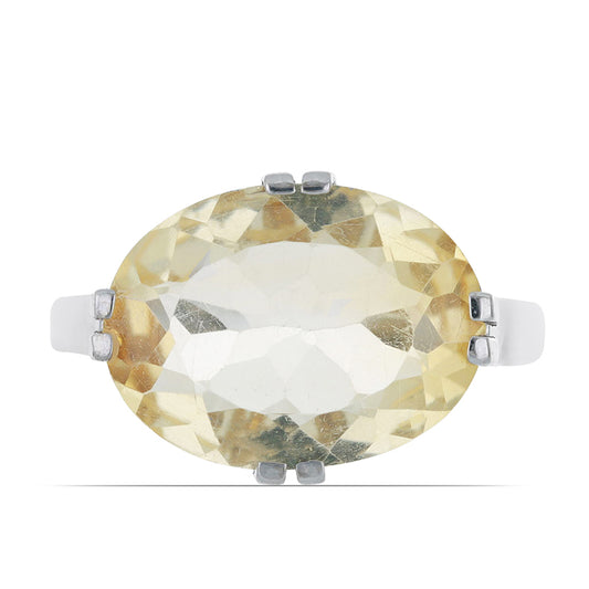 Pierścionek ze srebra próby 925 z cytrynem uralskim