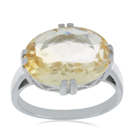 Pierścionek ze srebra próby 925 z cytrynem uralskim