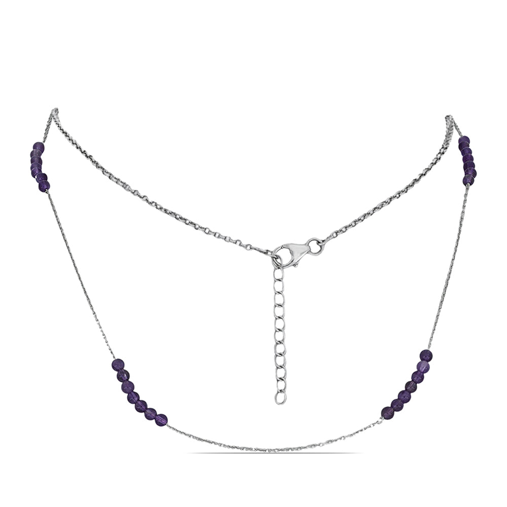 Naszyjnik ze srebra próby 925 z marokańskim ametystem