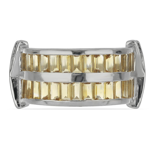 Pierścionek ze srebra próby 925 z cytrynem uralskim