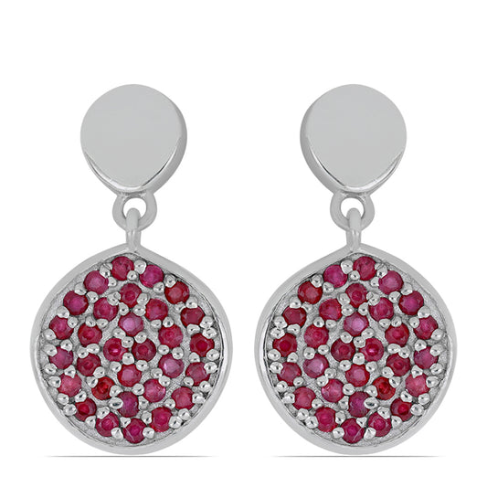 Kolczyki ze srebra próbe 925 z malgaskim rubinem