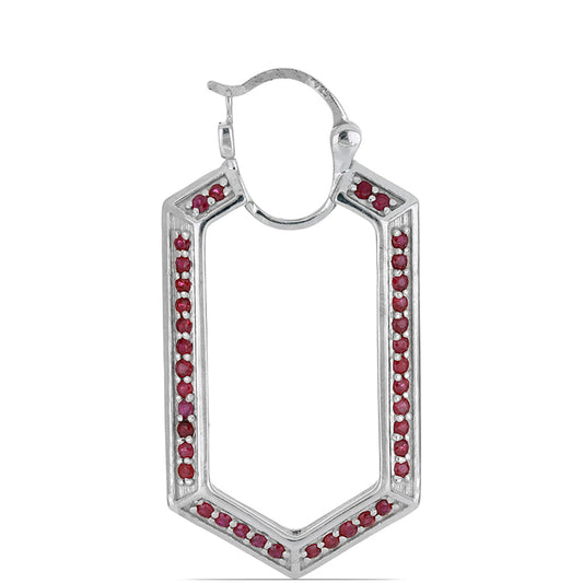 Kolczyki ze srebra próbe 925 z malgaskim rubinem