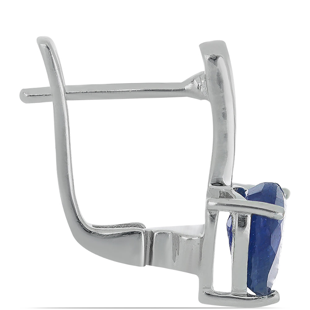 Kolczyki ze srebra próbe 925 z niebieskim szafirem