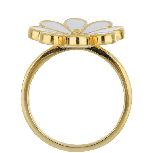 Pierścionek srebrny pozłacany emaliowany