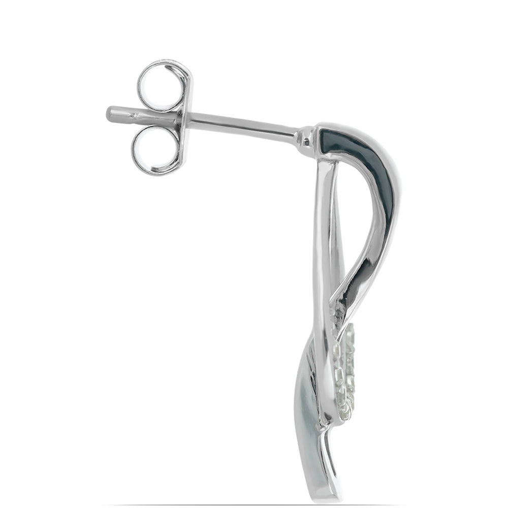 Kolczyki ze srebra próbe 925 z żółtym diamentem i białym cyrkonem