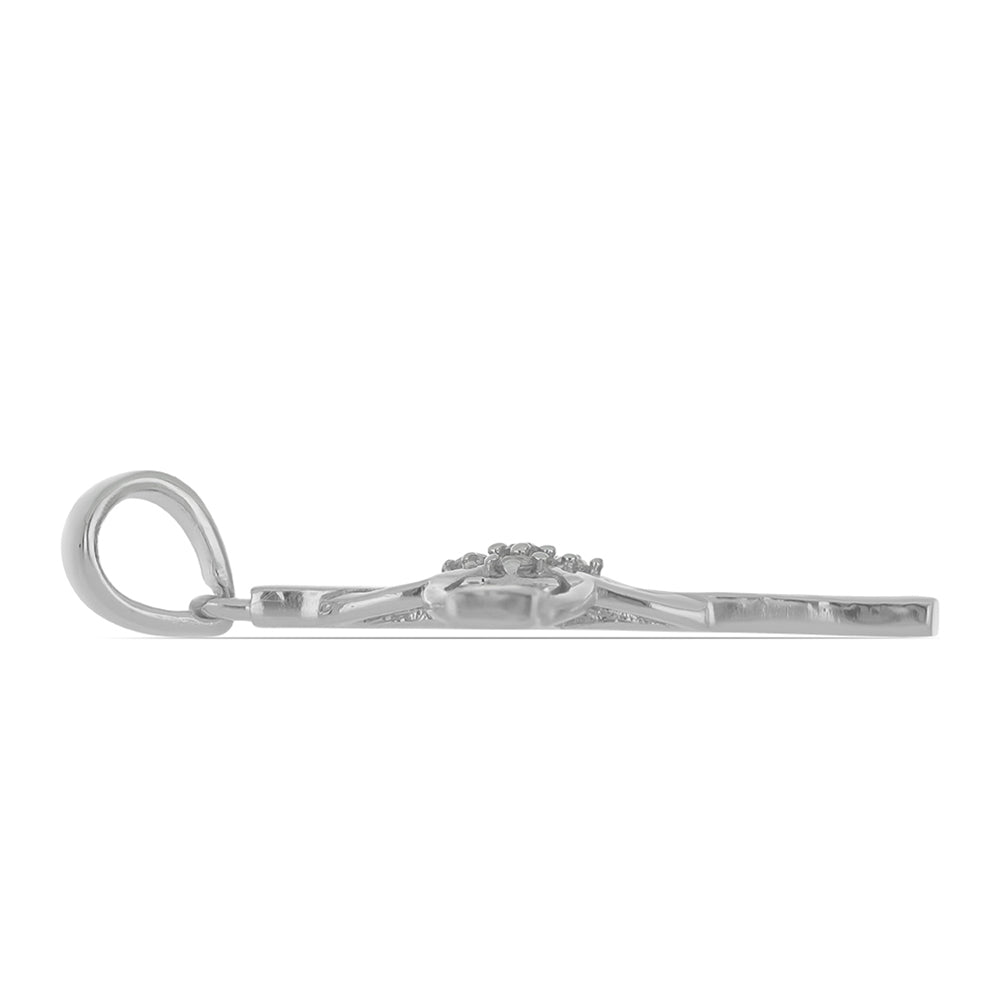 Zawieszka ze srebra próba 925 z żółtym diamentem i białym cyrkonem