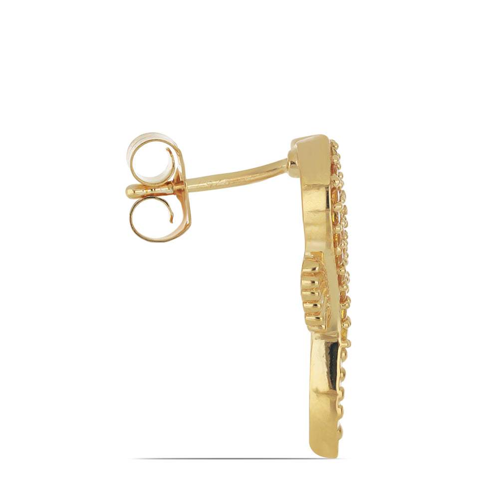 Zestaw srebrne pozłacane z cytrynem uralskim