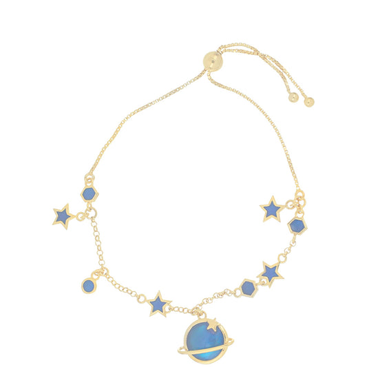 Bransoletka srebrna pozłacana emaliowany