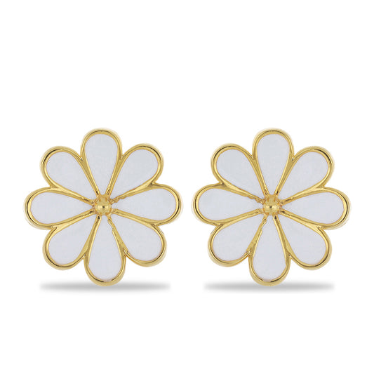 Kolczyki srebrne pozłacane emaliowany