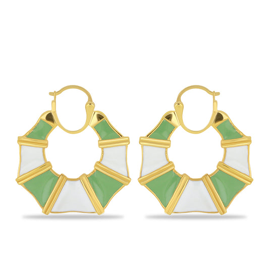 Kolczyki srebrne pozłacane emaliowany