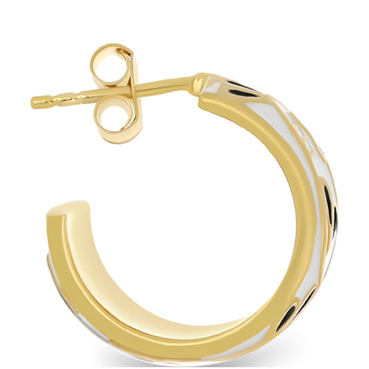 Kolczyki srebrne pozłacane emaliowany