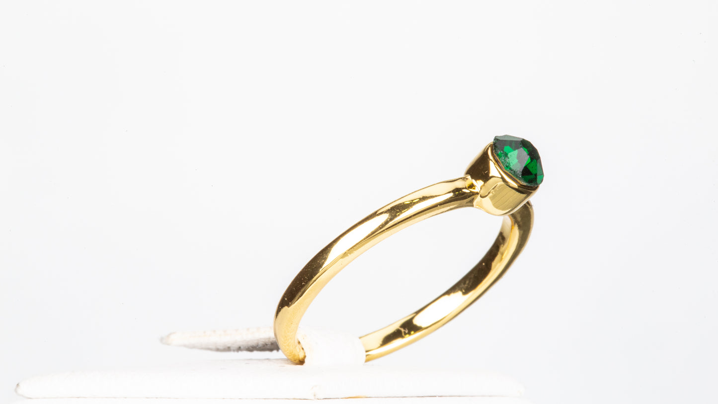 Zestaw pozłacane z czerwonym kryształem emporia® ( Pierścionek )