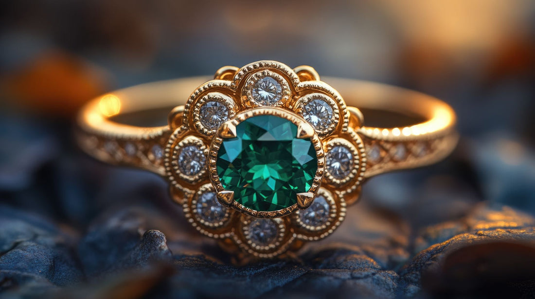 Letnia elegancja: Jak nosić srebrne i złote pierścionki zdobione szmaragdami?