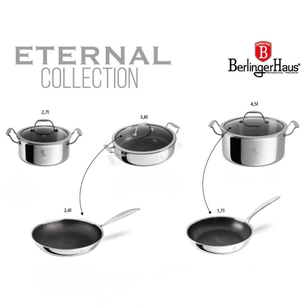 Berlinger Haus Eternal Collection – 8-elementowy zestaw naczyń kuchennych 6 