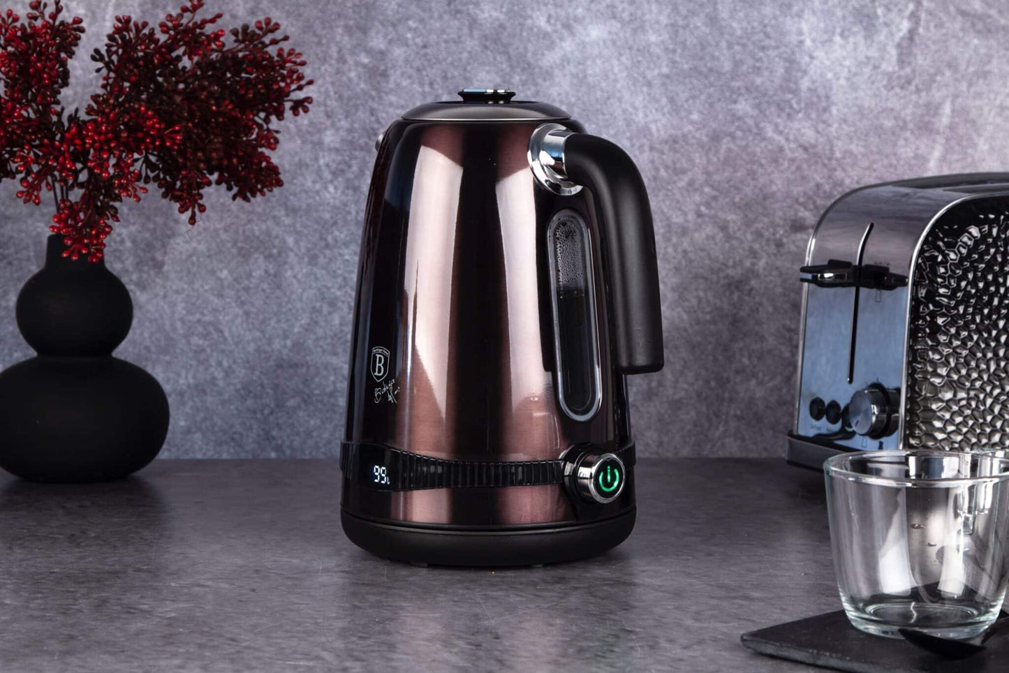 Berlinger Haus Metallic Line Shiny Black Edition Cyfrowy czajnik elektryczny, czarny
