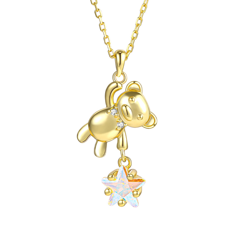 Naszyjnik pozłacany z białym kryształem emporia® 1 