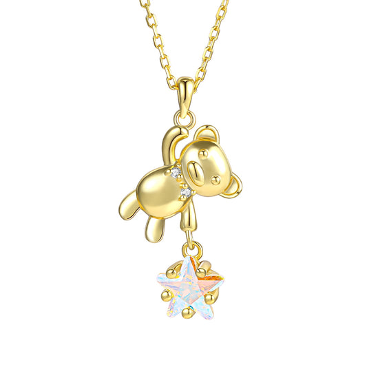 Naszyjnik pozłacany z białym kryształem emporia®