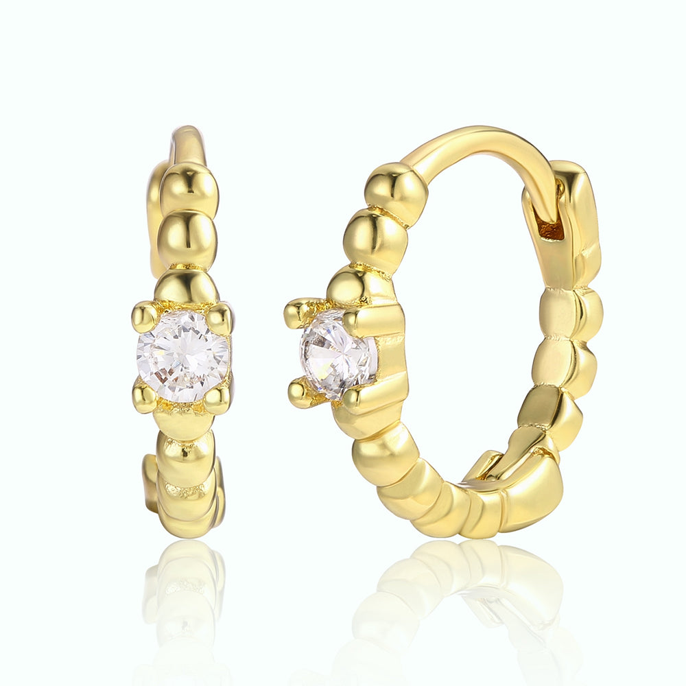 Kolczyki pozłacane z białym kryształem emporia® 1 