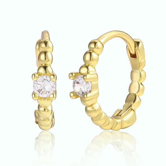 Kolczyki pozłacane z białym kryształem emporia®