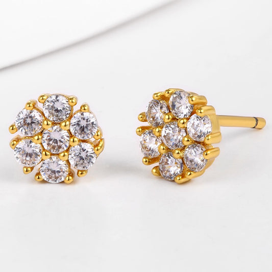 Kolczyki pozłacane z białym kryształem emporia®