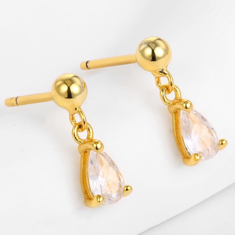 Kolczyki pozłacane z białym kryształem emporia® 1 