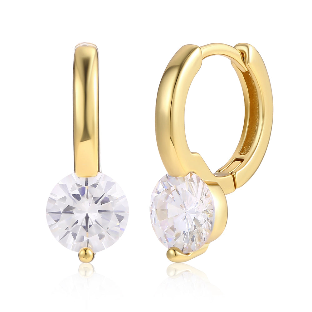 Kolczyki pozłacane z białym kryształem emporia® 1 