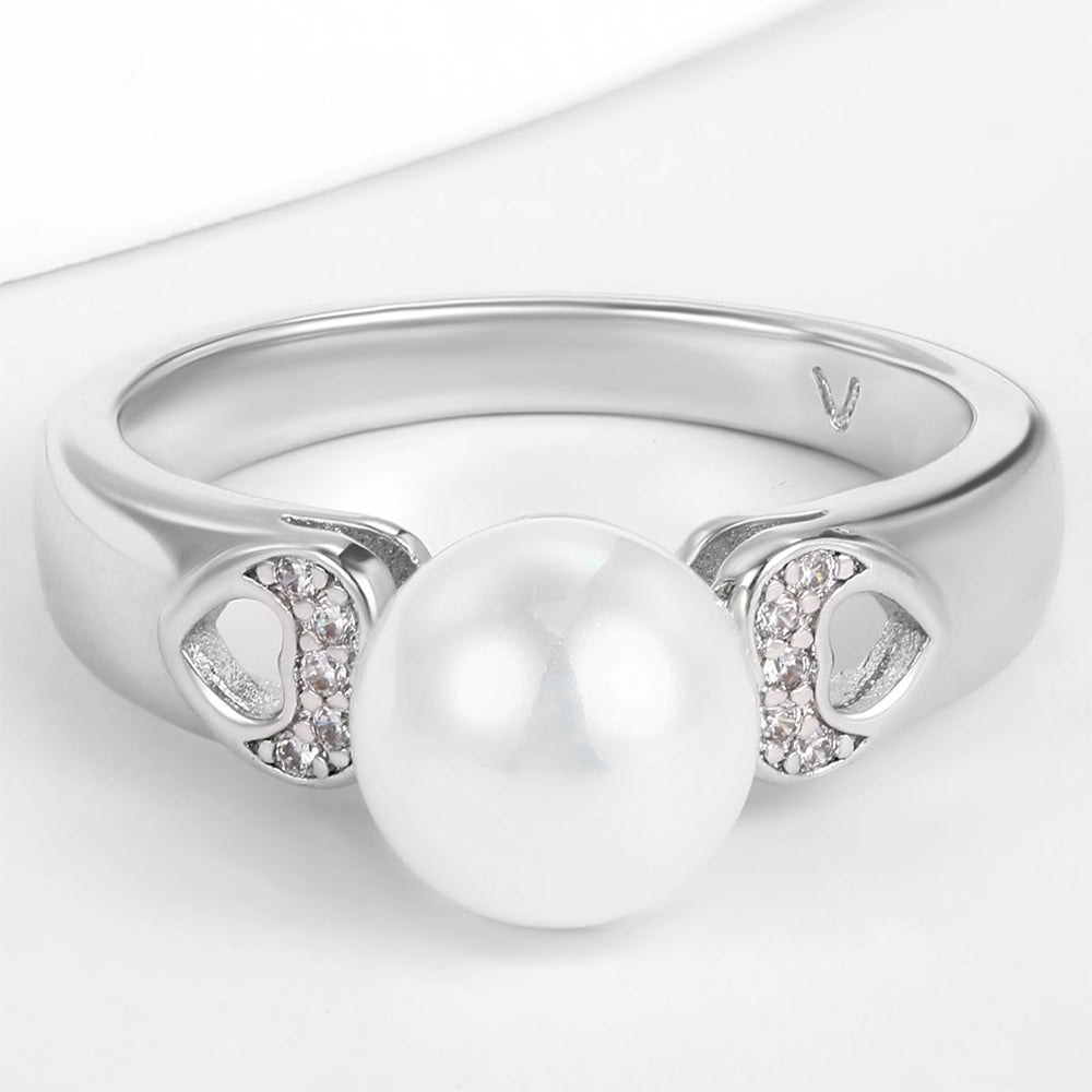 Pierścionek pozłacany z białym kryształem emporia® 1 