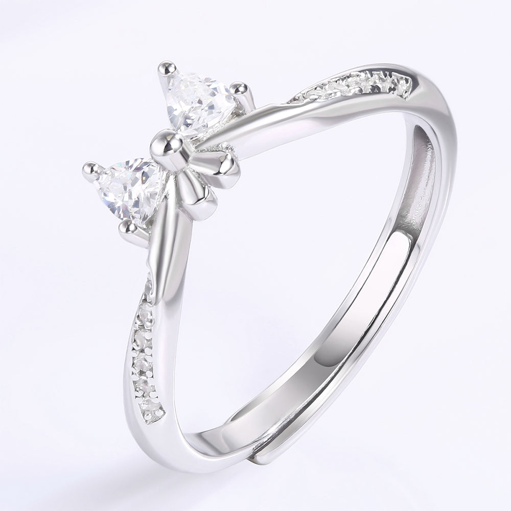 Pierścionek pozłacany z białym kryształem emporia® 1 