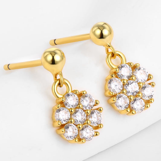 Kolczyki pozłacane z białym kryształem emporia®