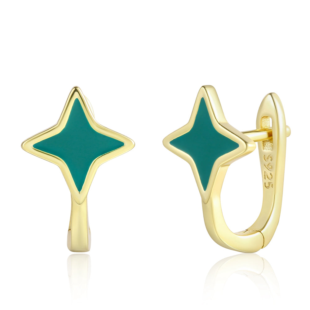 Kolczyki pozłacane z zielonym kryształem emporia® 1 