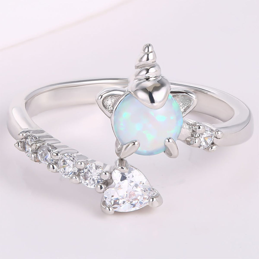 Pierścionek pozłacany z białym kryształem emporia® 1 