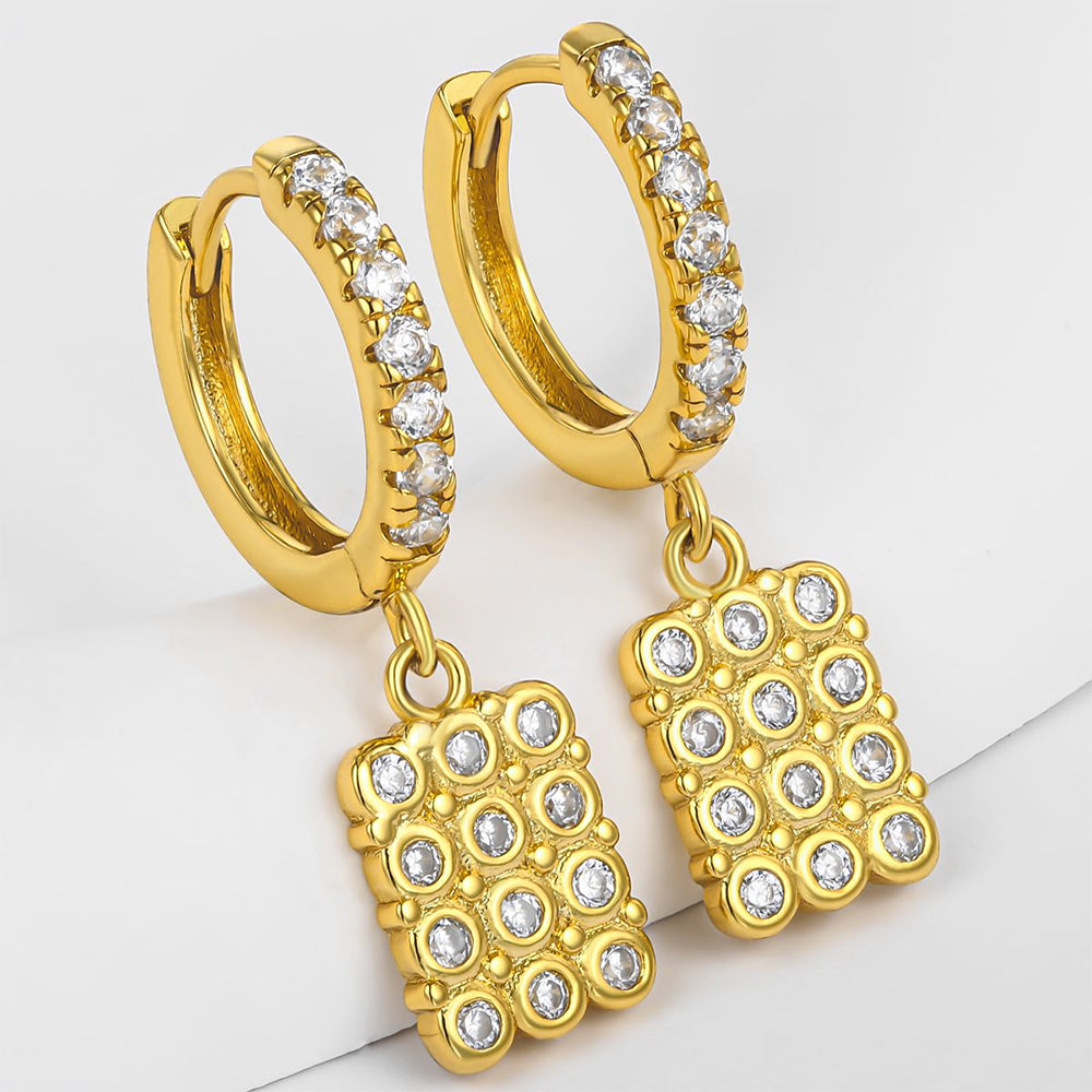 Kolczyki pozłacane z białym kryształem emporia®