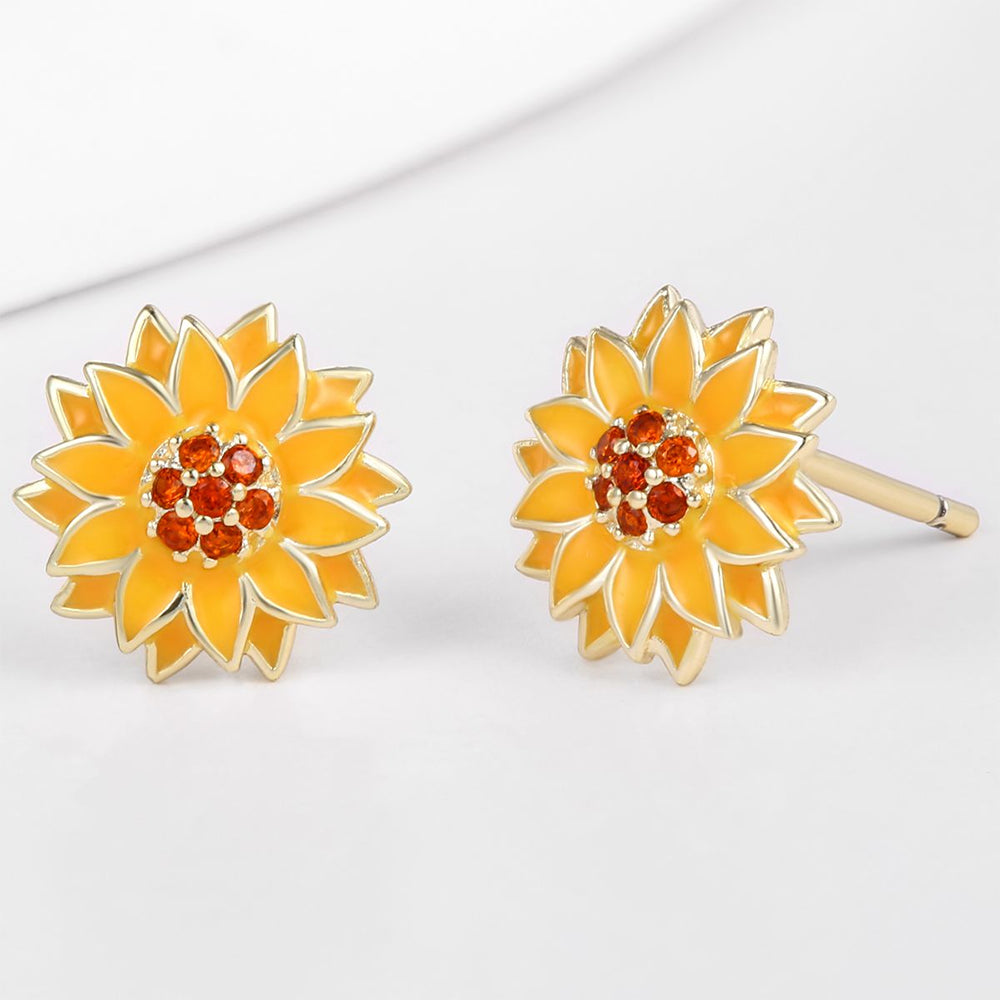 Kolczyki pozłacane z czerwonym kryształem emporia® i emaliowany