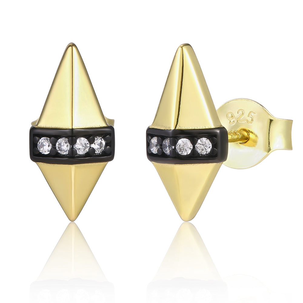 Kolczyki pozłacane z białym kryształem emporia® i emaliowany 1 