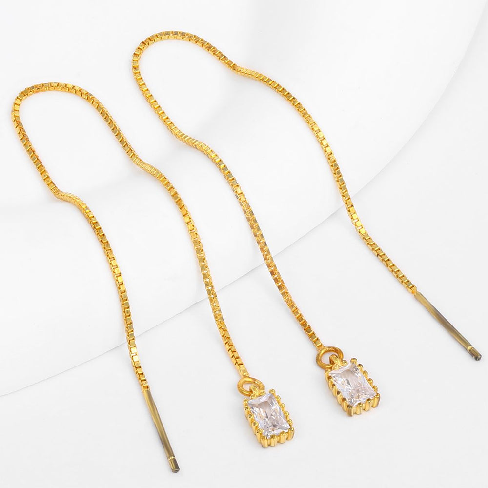 Kolczyki pozłacane z białym kryształem emporia® 1 