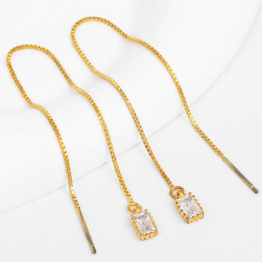 Kolczyki pozłacane z białym kryształem emporia®