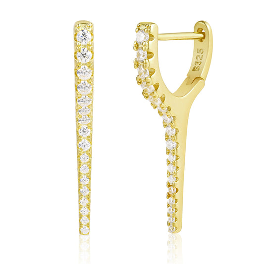 Kolczyki pozłacane z białym kryształem emporia®