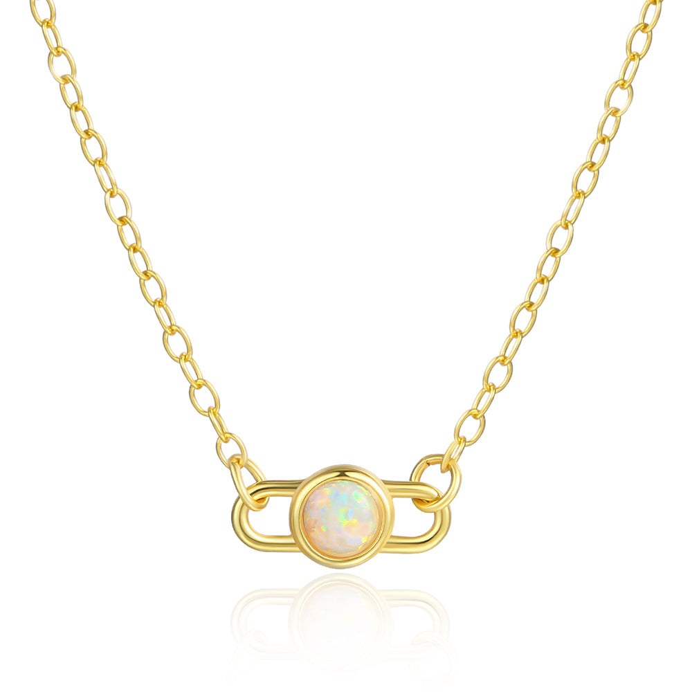 Naszyjnik pozłacany z białym kryształem emporia® 1 