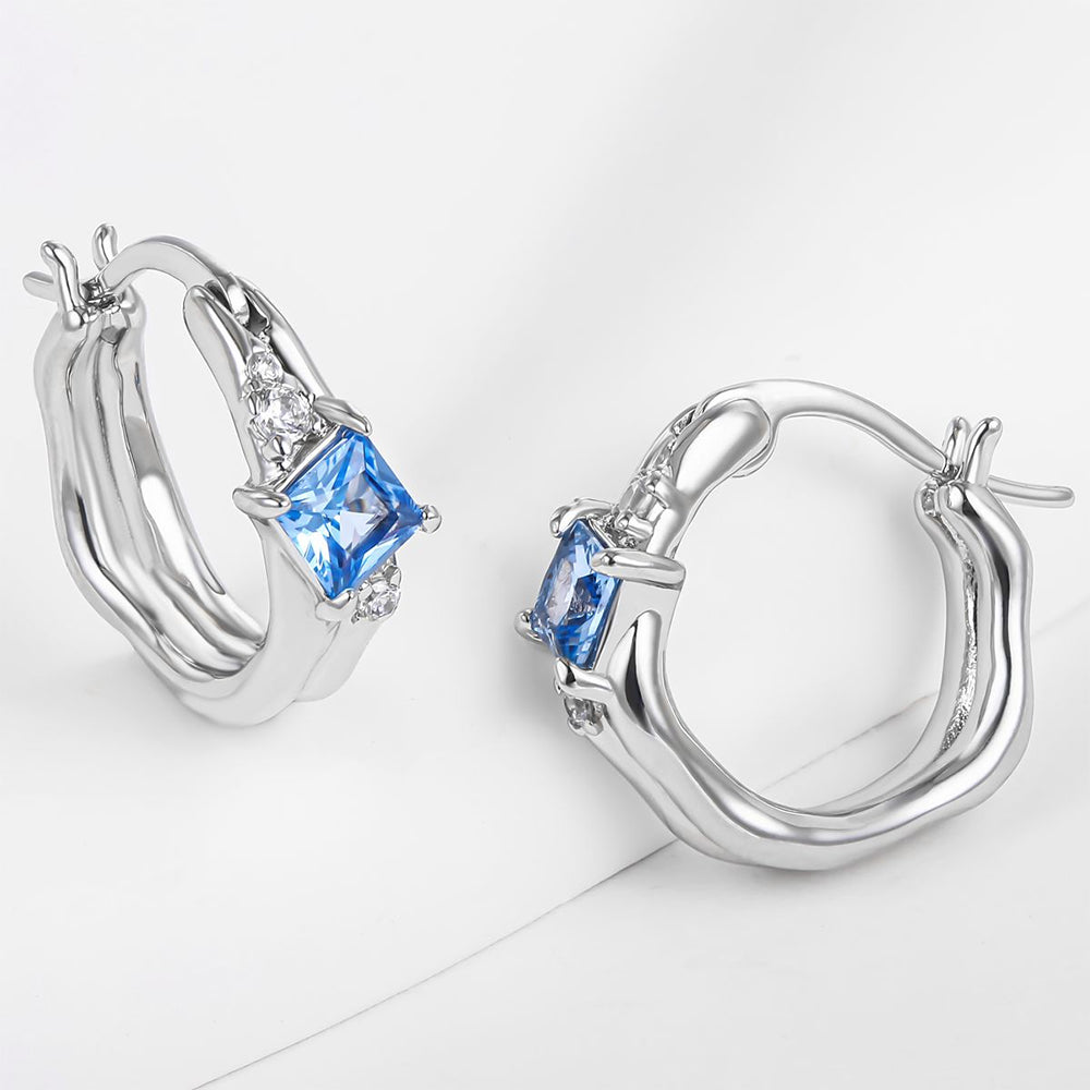 Kolczyki pozłacane z niebieskim kryształem emporia® 1 