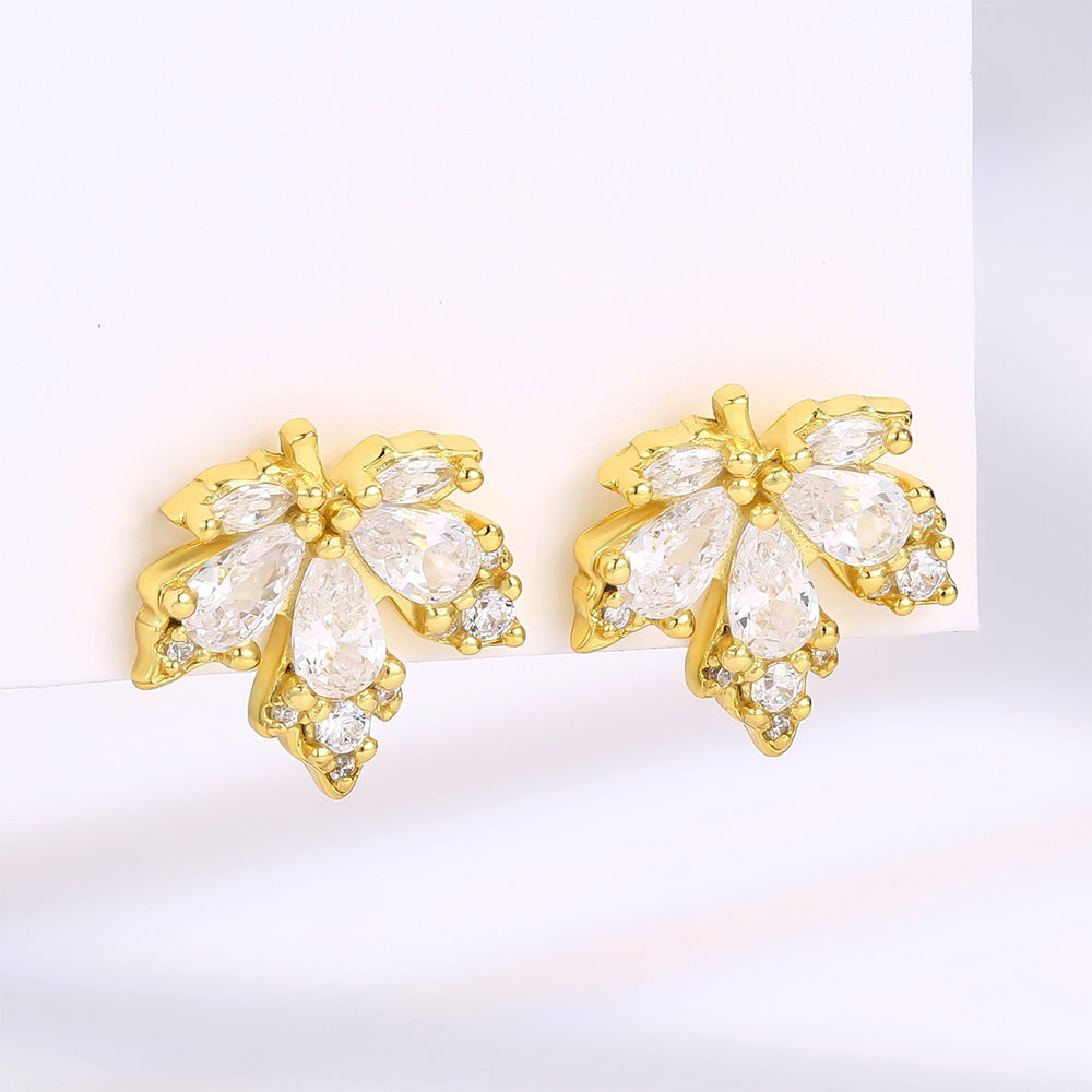 Kolczyki pozłacane z białym kryształem emporia® 1 