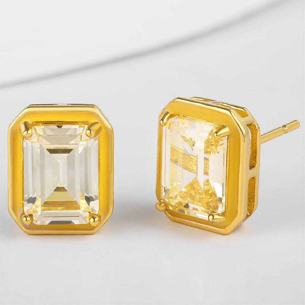 Kolczyki pozłacane z białym kryształem emporia® 1 