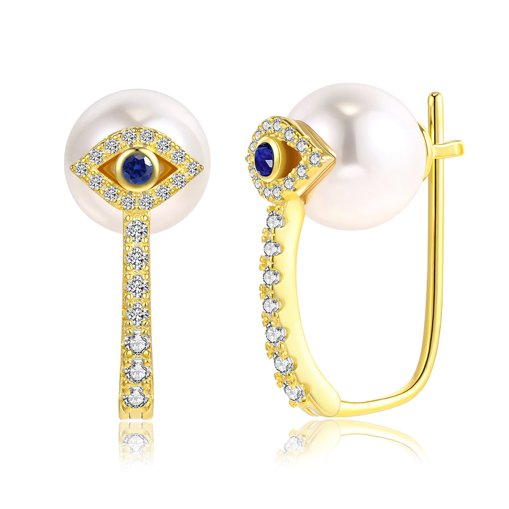 Kolczyki pozłacane z białym kryształem emporia® 1 