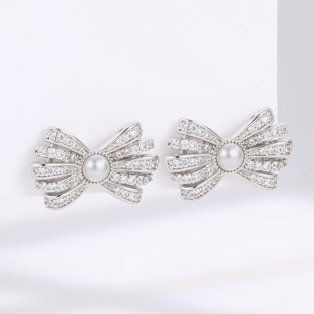 Kolczyki pozłacane z białym kryształem emporia®