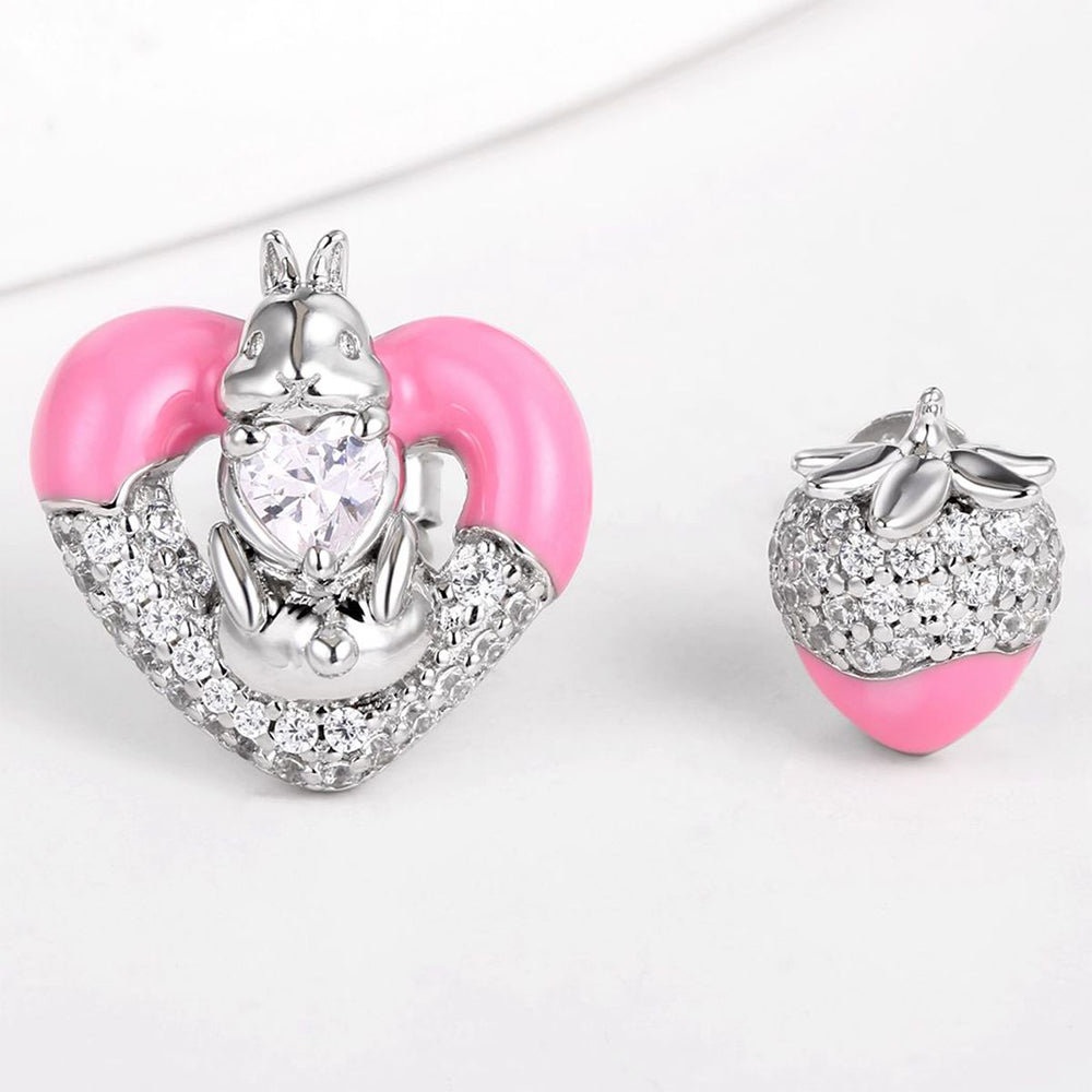 Kolczyki pozłacane z białym kryształem emporia® i emaliowany 1 