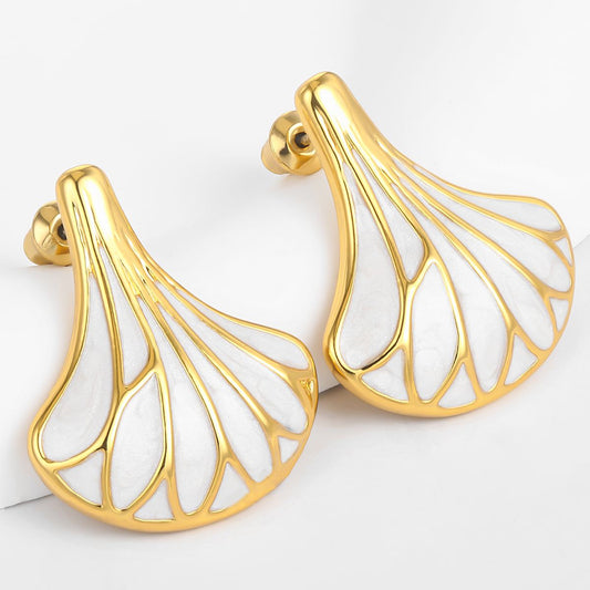 Kolczyki pozłacane emaliowany